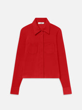 The Wool Pocket Top -- Lipstick