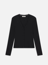 The Rib Trim Cardi -- Black