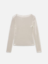 The Sequin Top -- Cream
