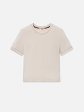 The Contrast Stitch Baby Tee -- Bone
