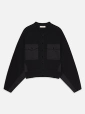 The Contrast Cashmere Cardi -- Black