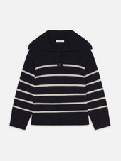 The Cashmere Sailor Sweater -- Navy Stripe