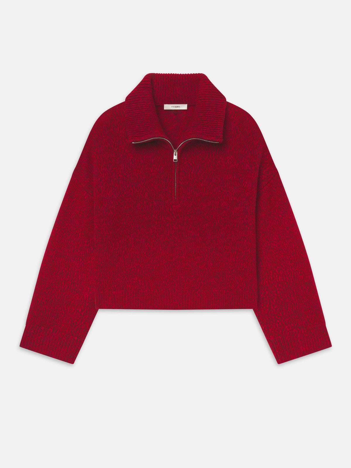 The Half Zip Marled Sweater -- Paprika