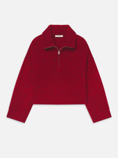 The Half Zip Marled Sweater -- Paprika