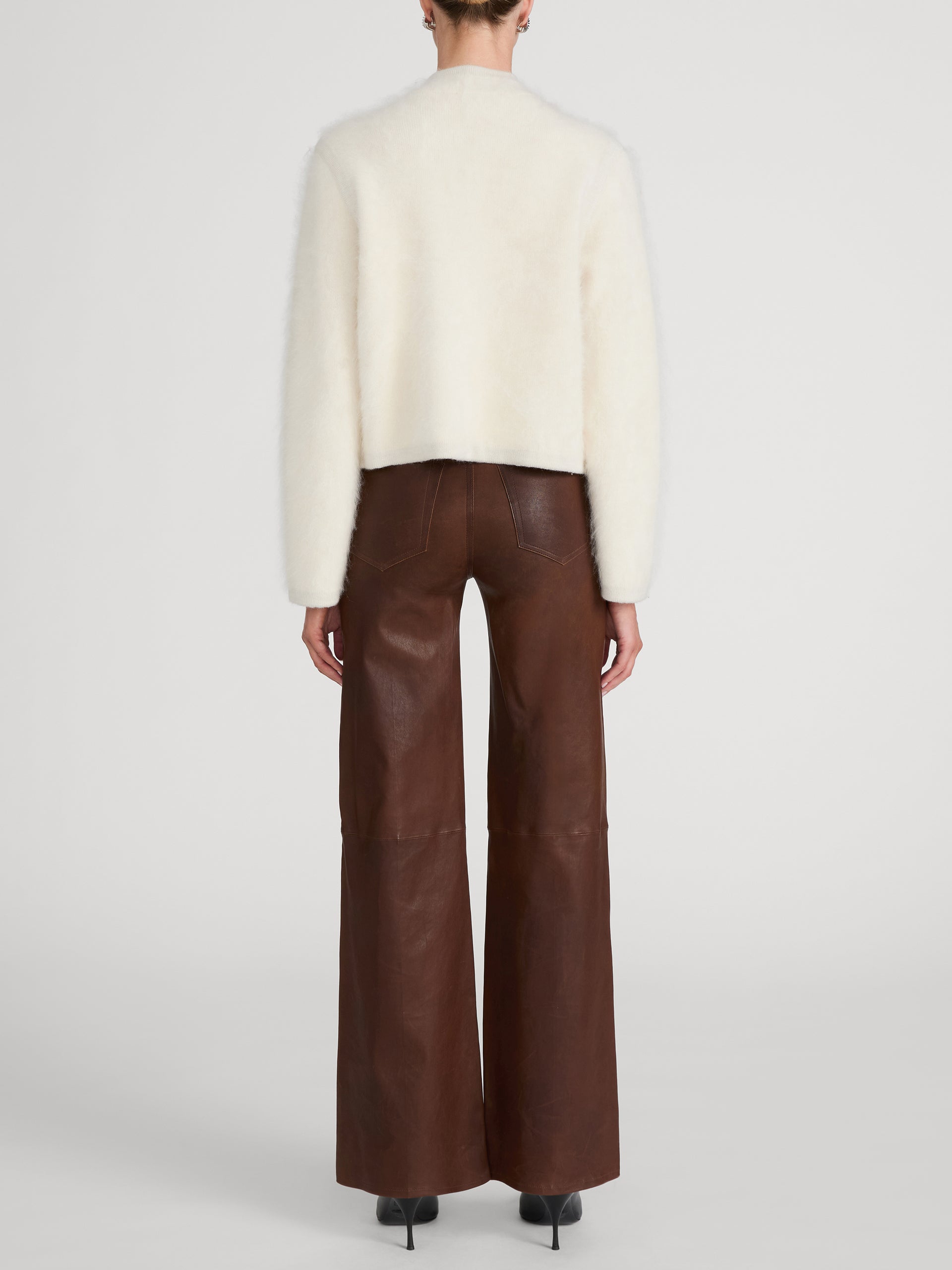 THE LEATHER SLIM PALAZZO CEDAR