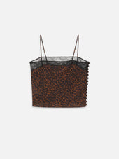 The Lace Inset Cami -- Dark Leopard Multi
