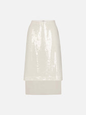 The Sequin Starlight Skirt -- Cream