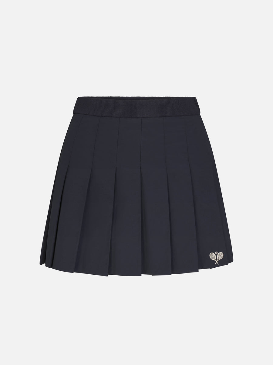 The Tennis Pleated Skirt -- Navy Multi
