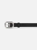 The Suede Rounded Buckle Belt -- Black