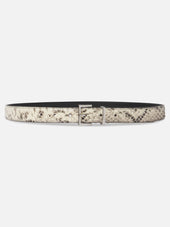 The Snake Square Buckle Belt -- Sand Multi