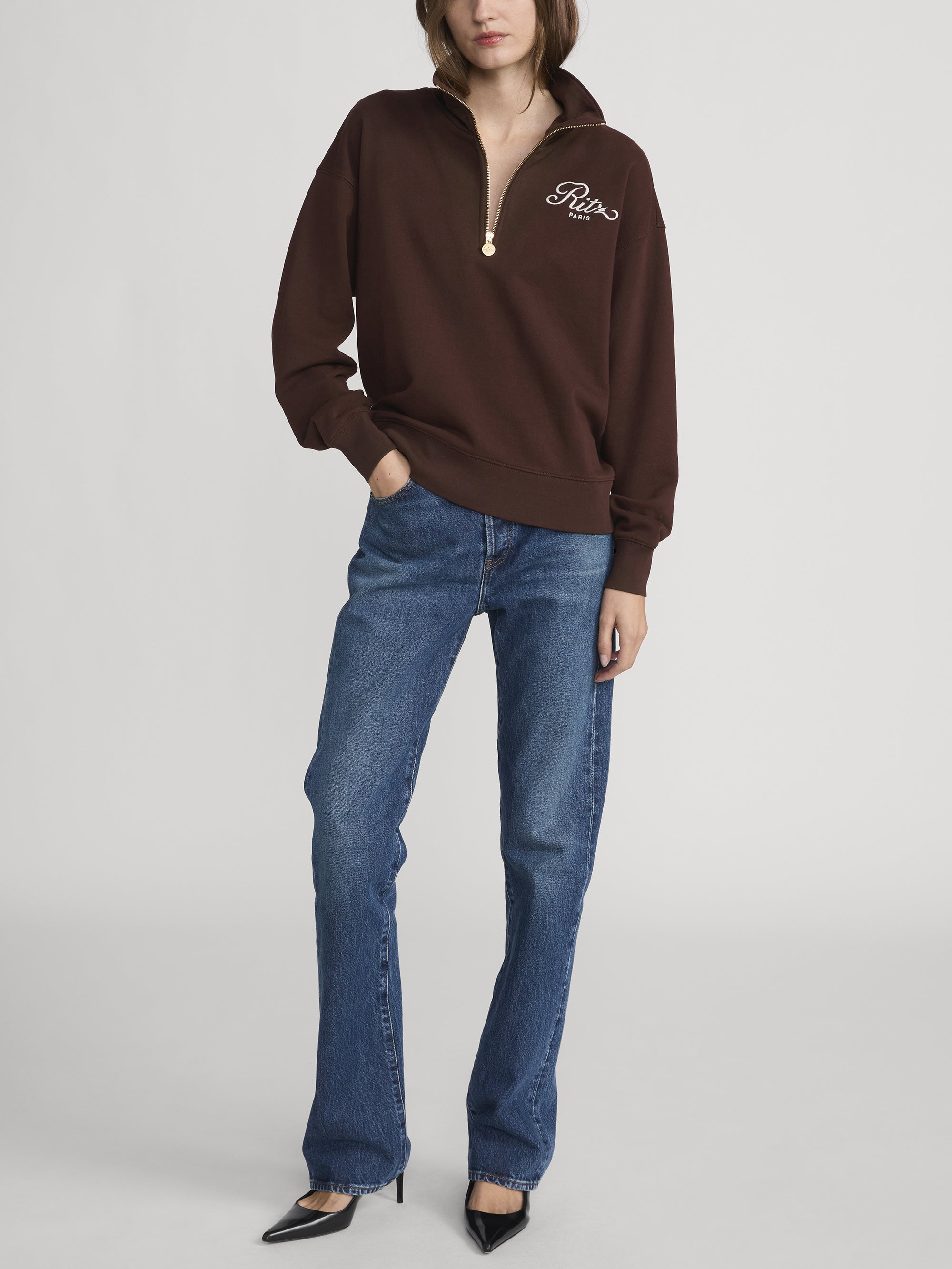 Ritz Half Zip Front On model