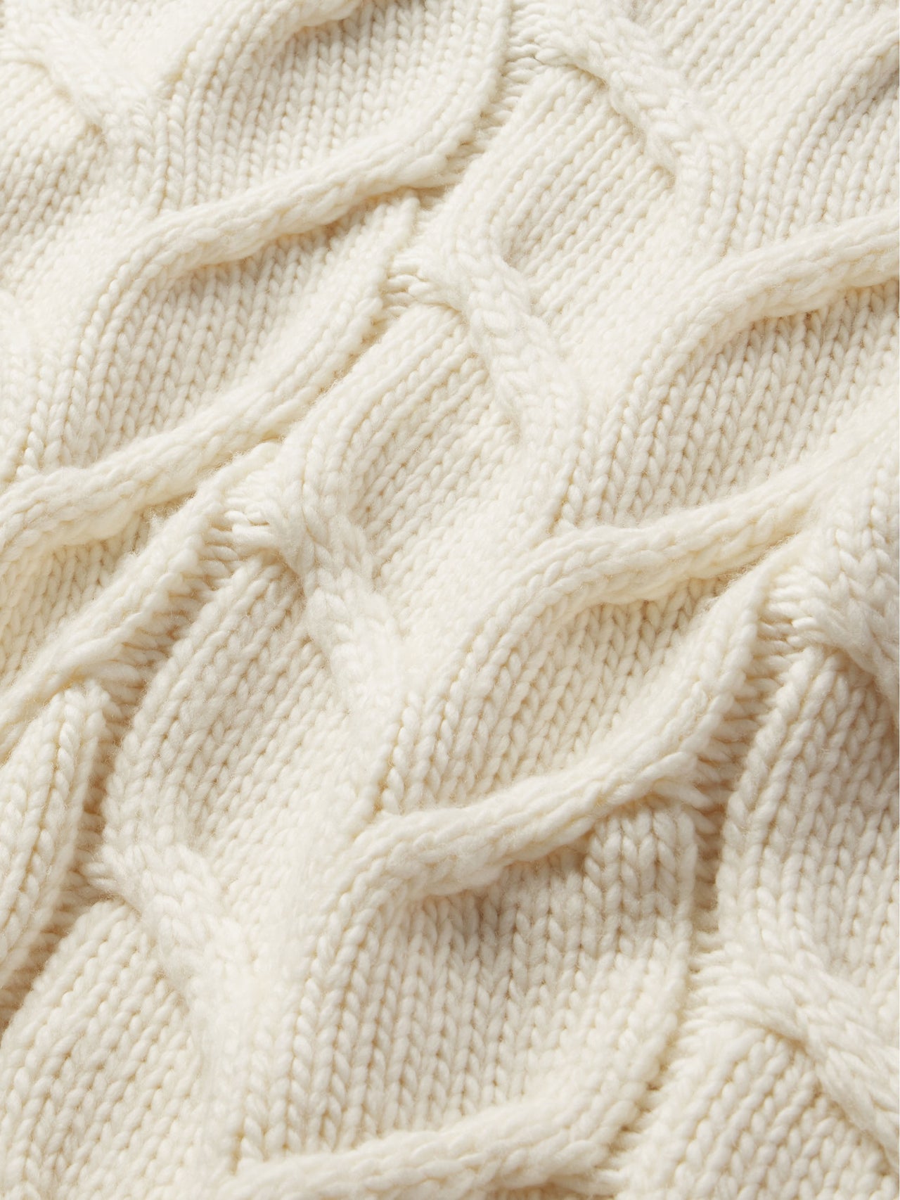 The Cable Funnel Sweater -- Cream
