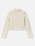 The Cable Funnel Sweater -- Cream