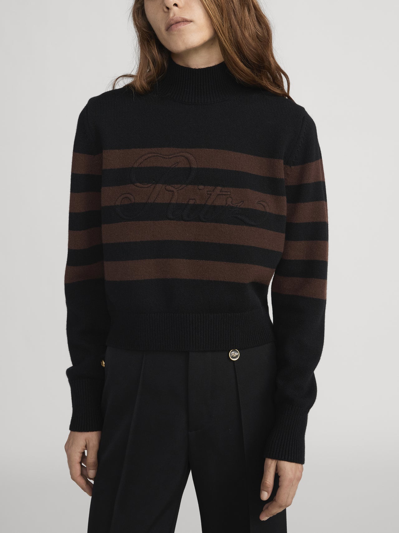Ritz Sweater Crop Front On Model