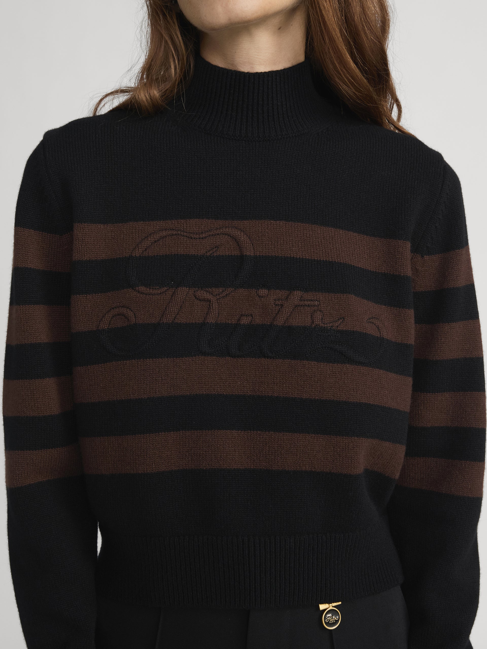Ritz Sweater Detail On Model Front