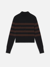 Ritz Striped Cashmere Turtleneck Sweater -- Black Multi