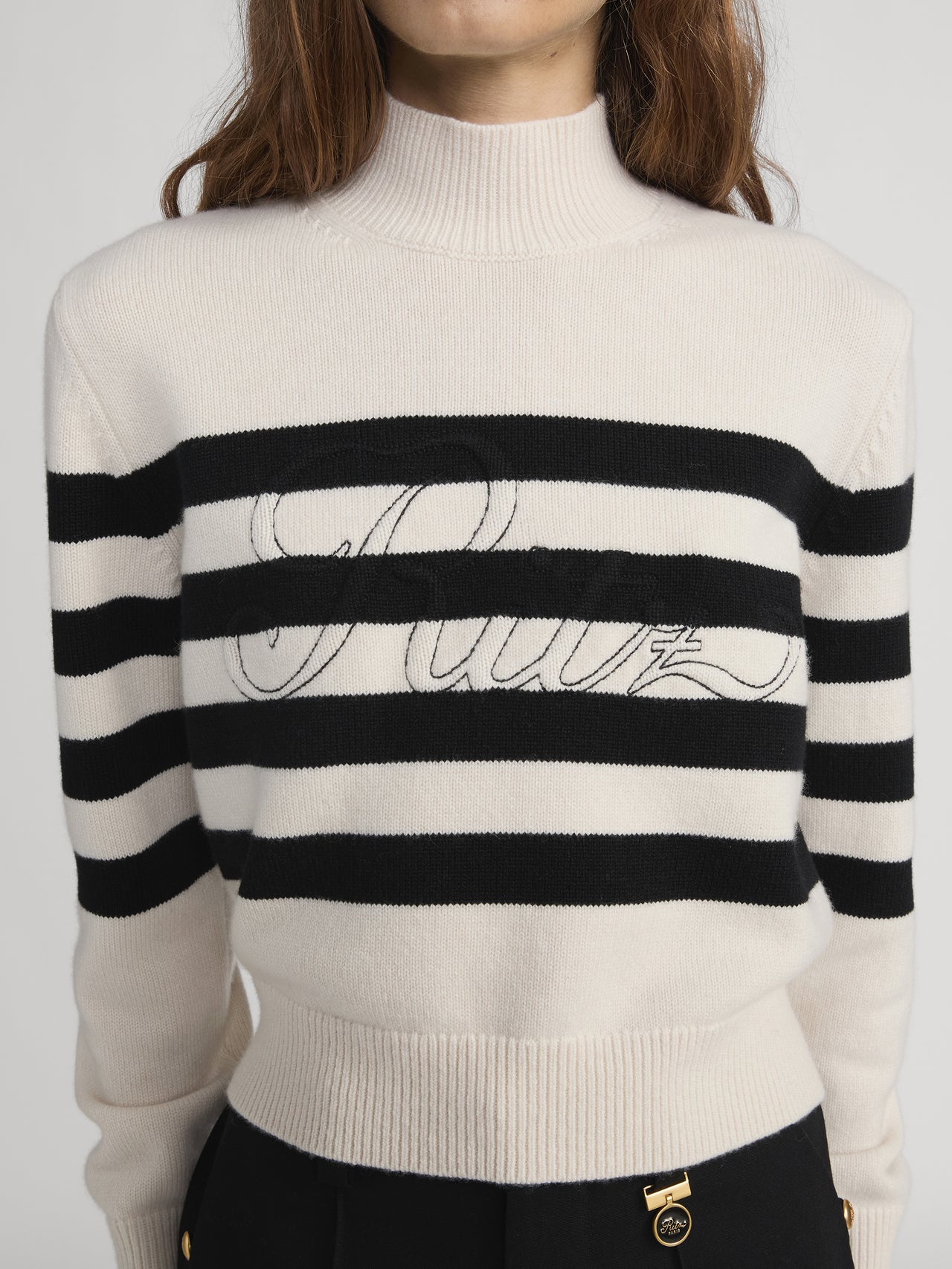 Ritz Sweater Detail Shot On Model