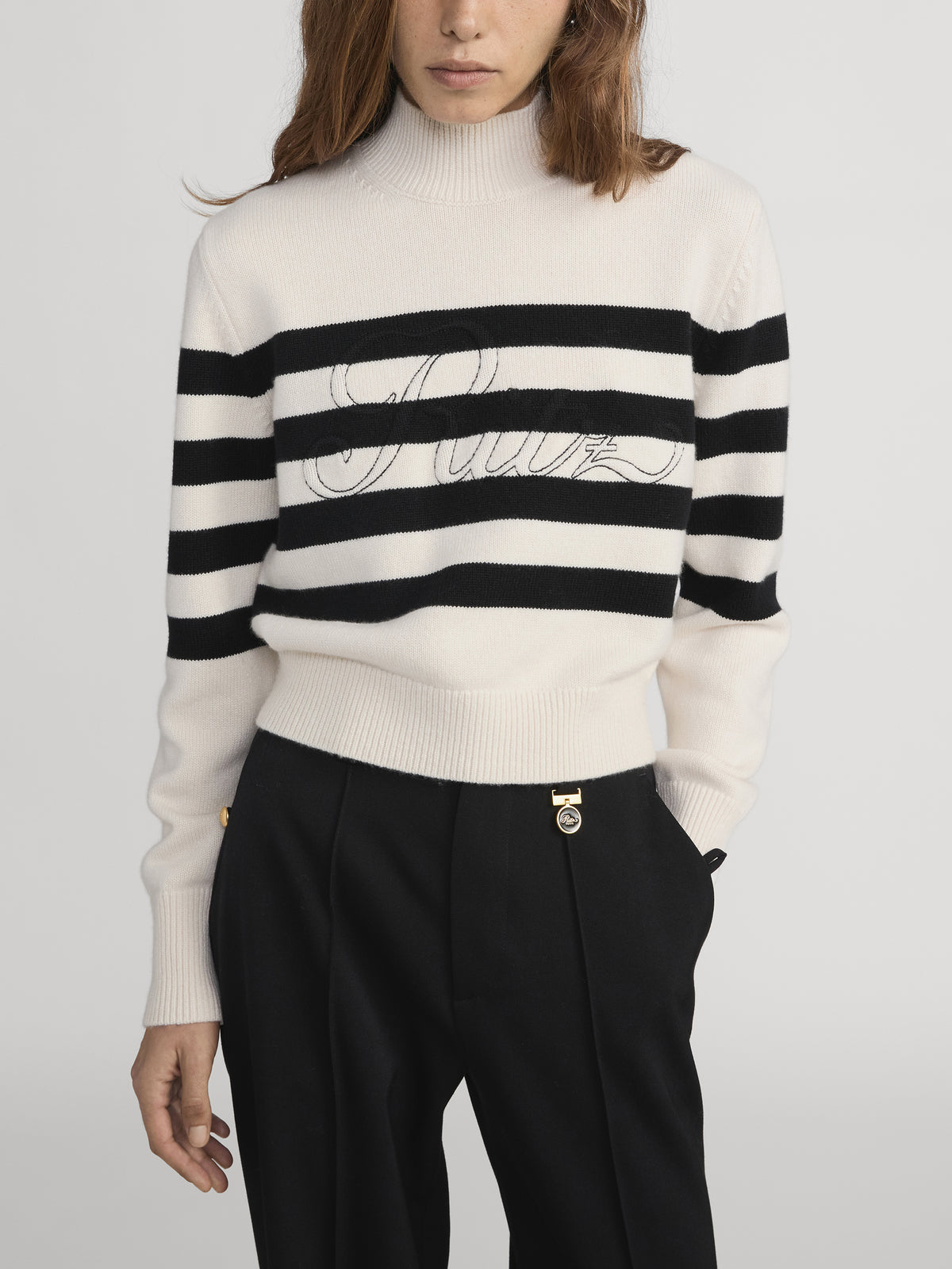 Ritz Sweater Crop Full Front On Model