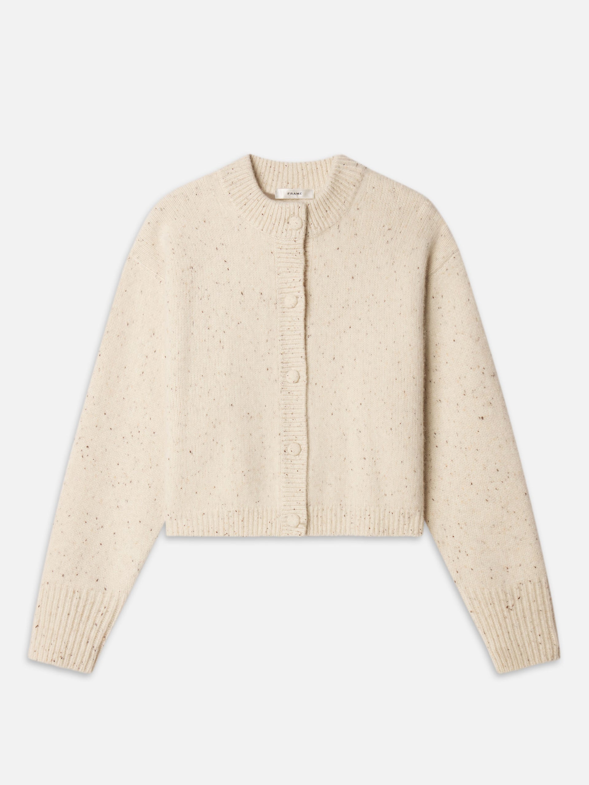 The Cashmere Fleck Cardi -- Oatmeal