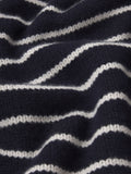 The Striped Cashmere Turtleneck -- Navy Multi