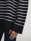 The Striped Cashmere Turtleneck -- Navy Multi