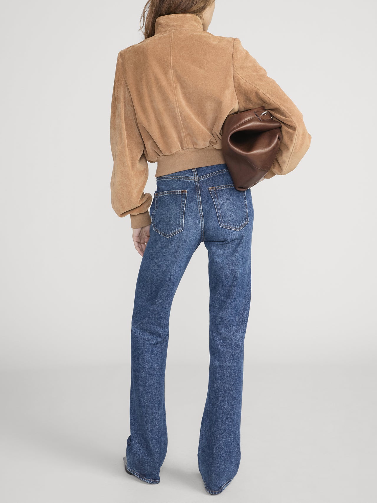 The Suede Harrington Jacket -- Light Camel