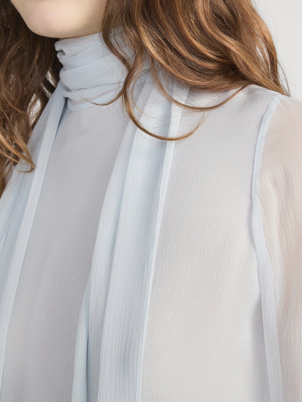 The Wisp Tie Blouse -- Sky Blue