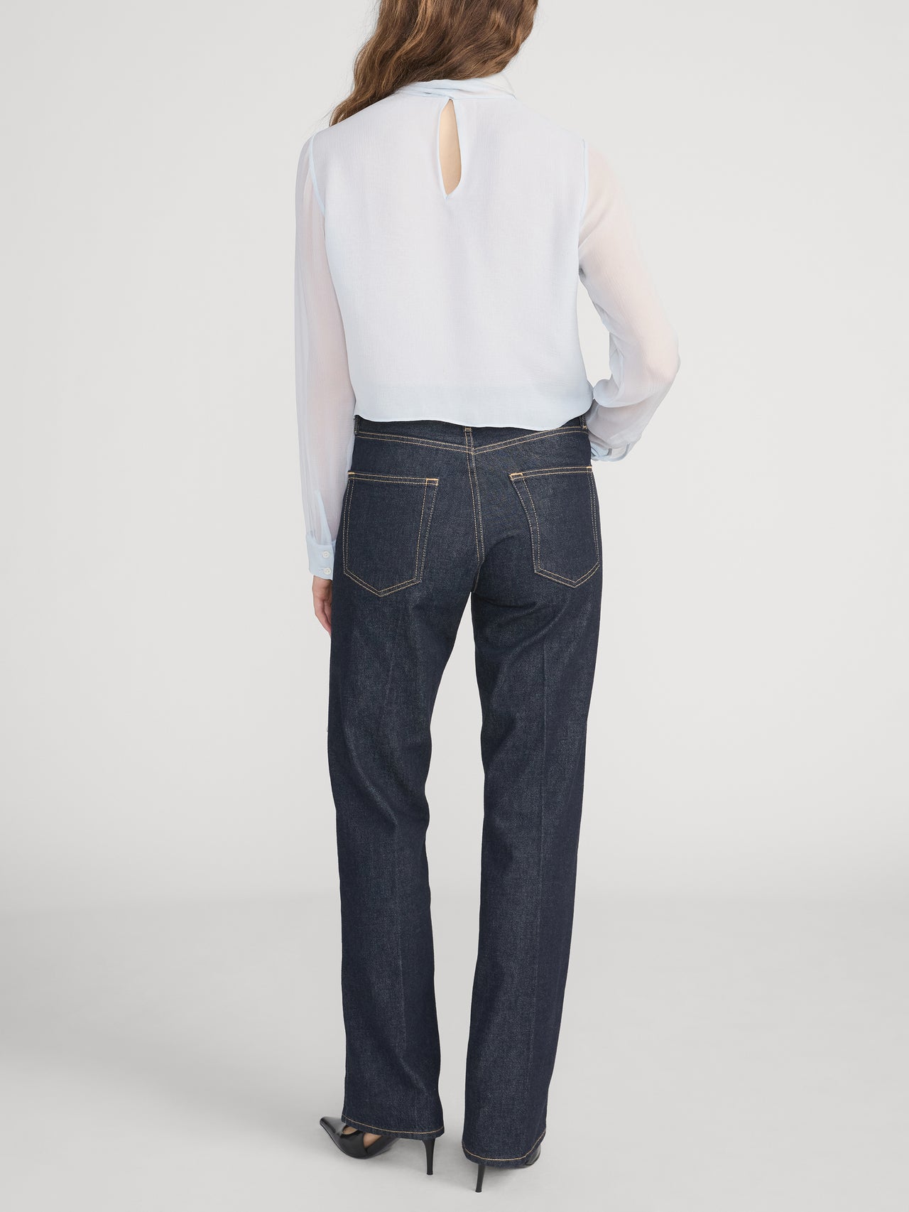 The Wisp Tie Blouse -- Sky Blue