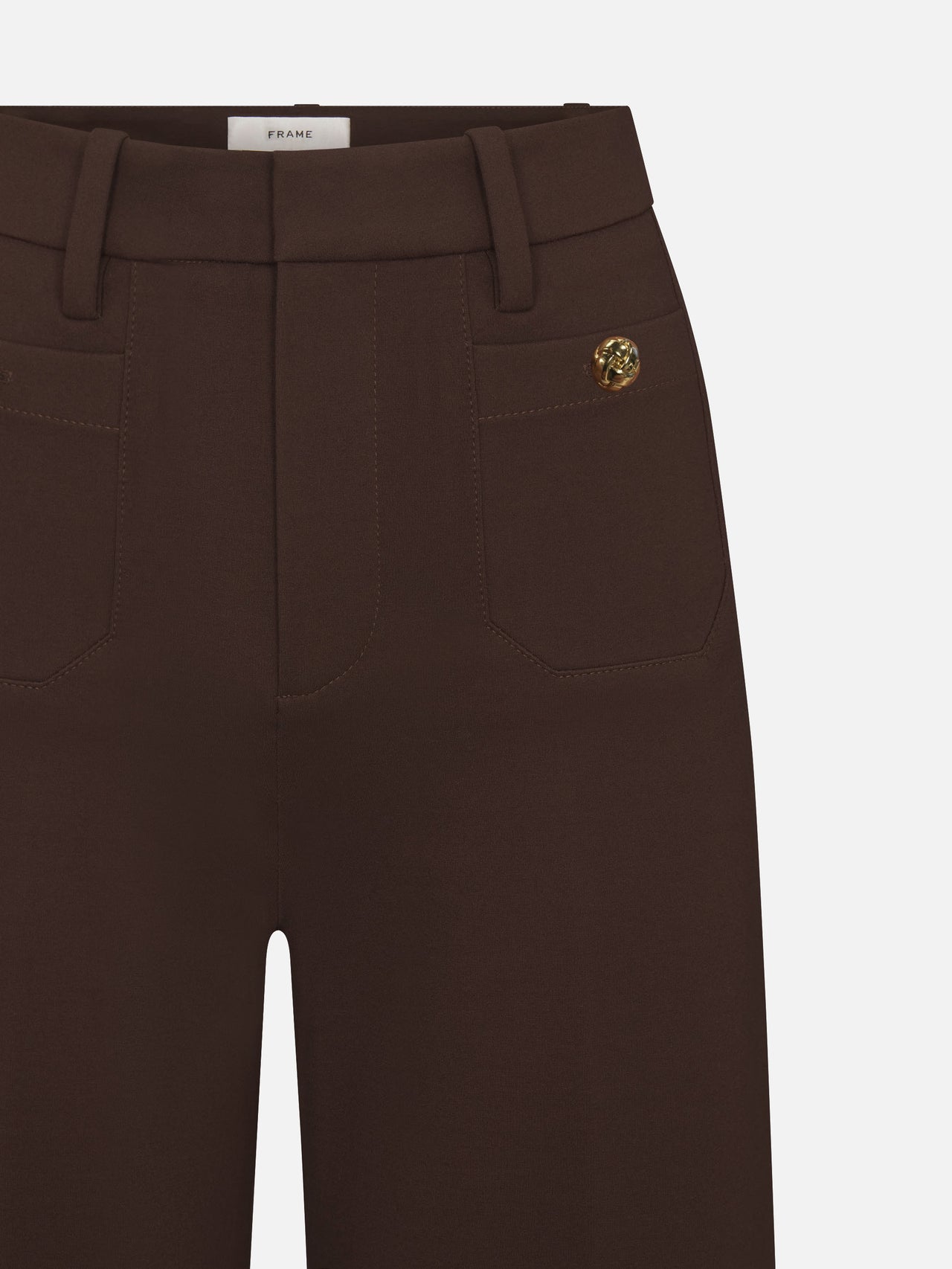 The Pixie Slim Palazzo Trouser Modernist Pocket -- Americano