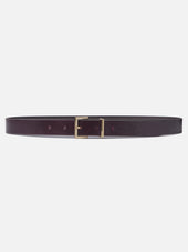 The Patent Square Buckle Belt -- Deep Garnet