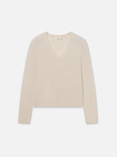 The Everyday Cashmere V Neck -- Cream