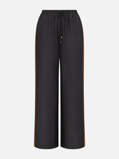The Ritz Silk Varsity Pant -- Dark Navy Multi