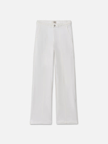 JET SET Pants White Cotton Women's Cropped Zip Leg Breeches Capri Size 27