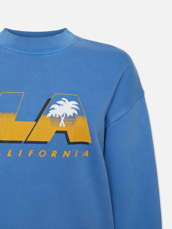 Vintage LA Sweatshirt -- Washed Bright Blue
