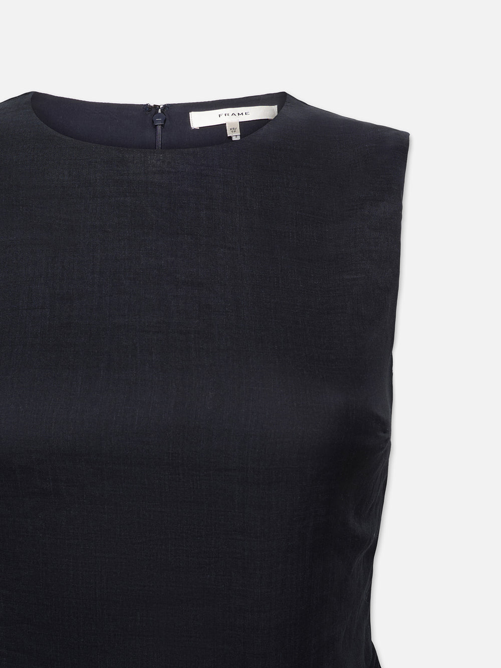 RUCHED FRONT TIE DRESS NAVY FRAME