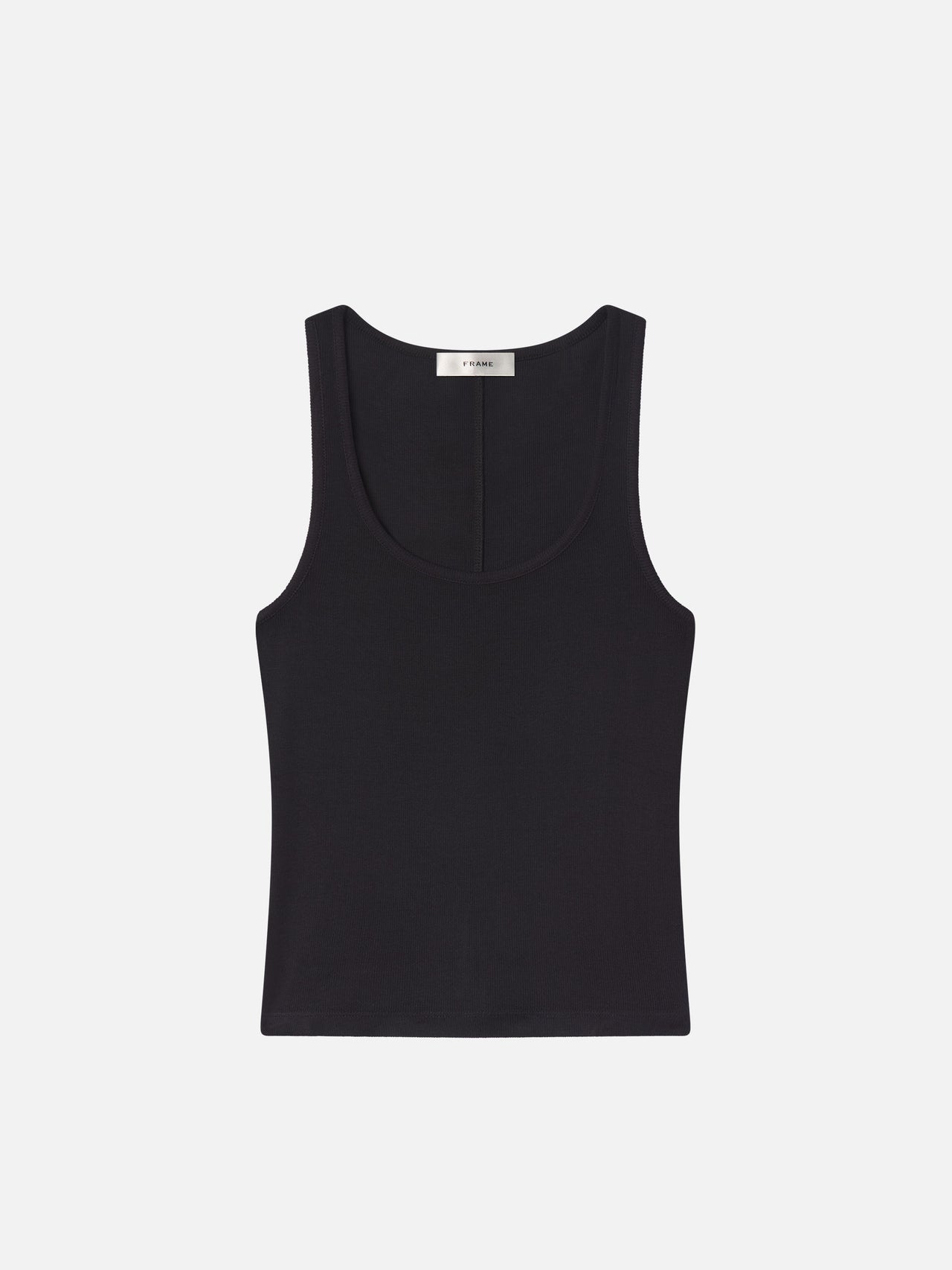 The Rib Scoop Neck Tank -- Black