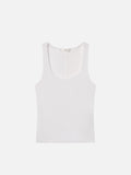 The Rib Scoop Neck Tank -- White