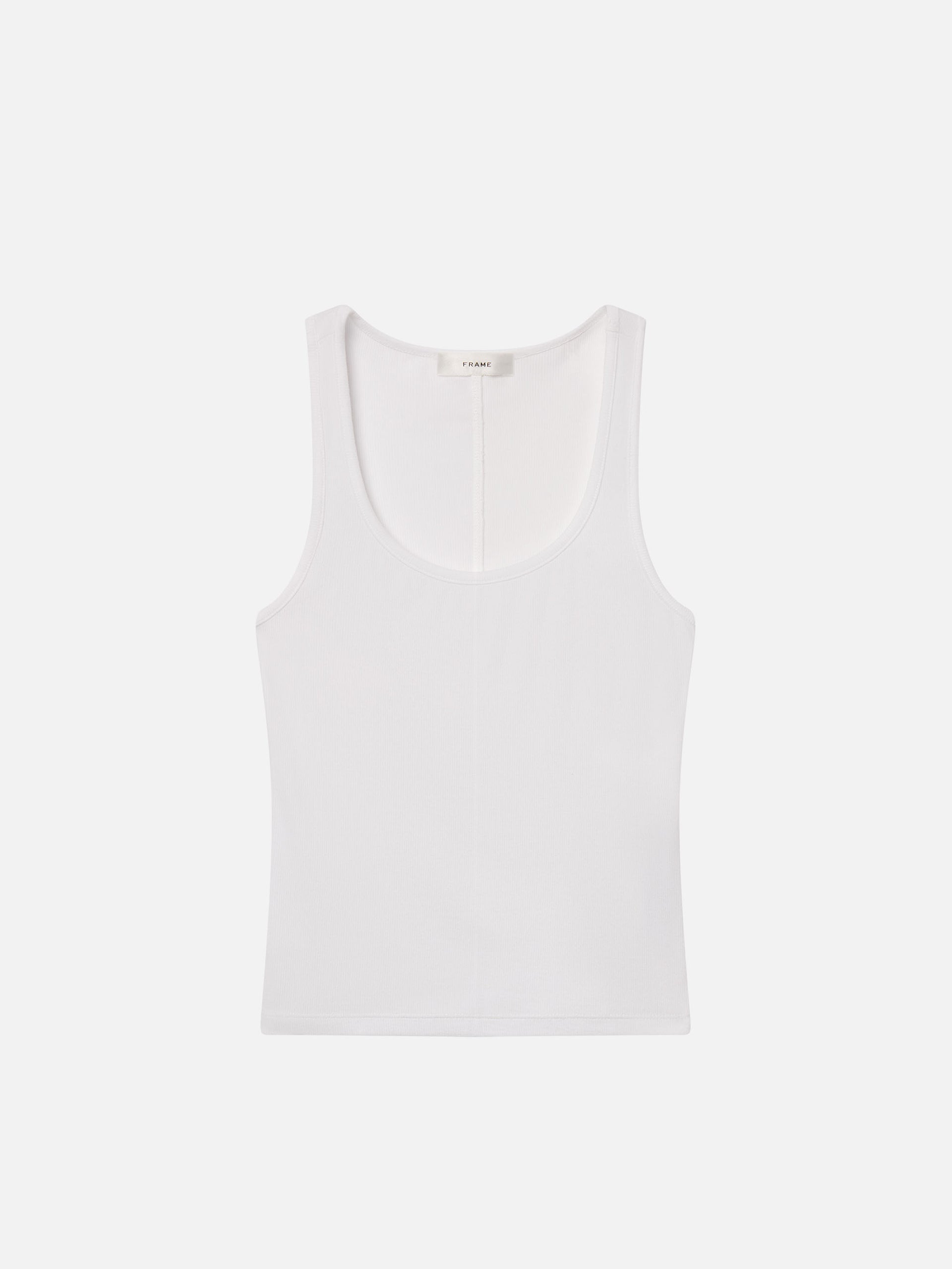 The Rib Scoop Neck Tank -- White