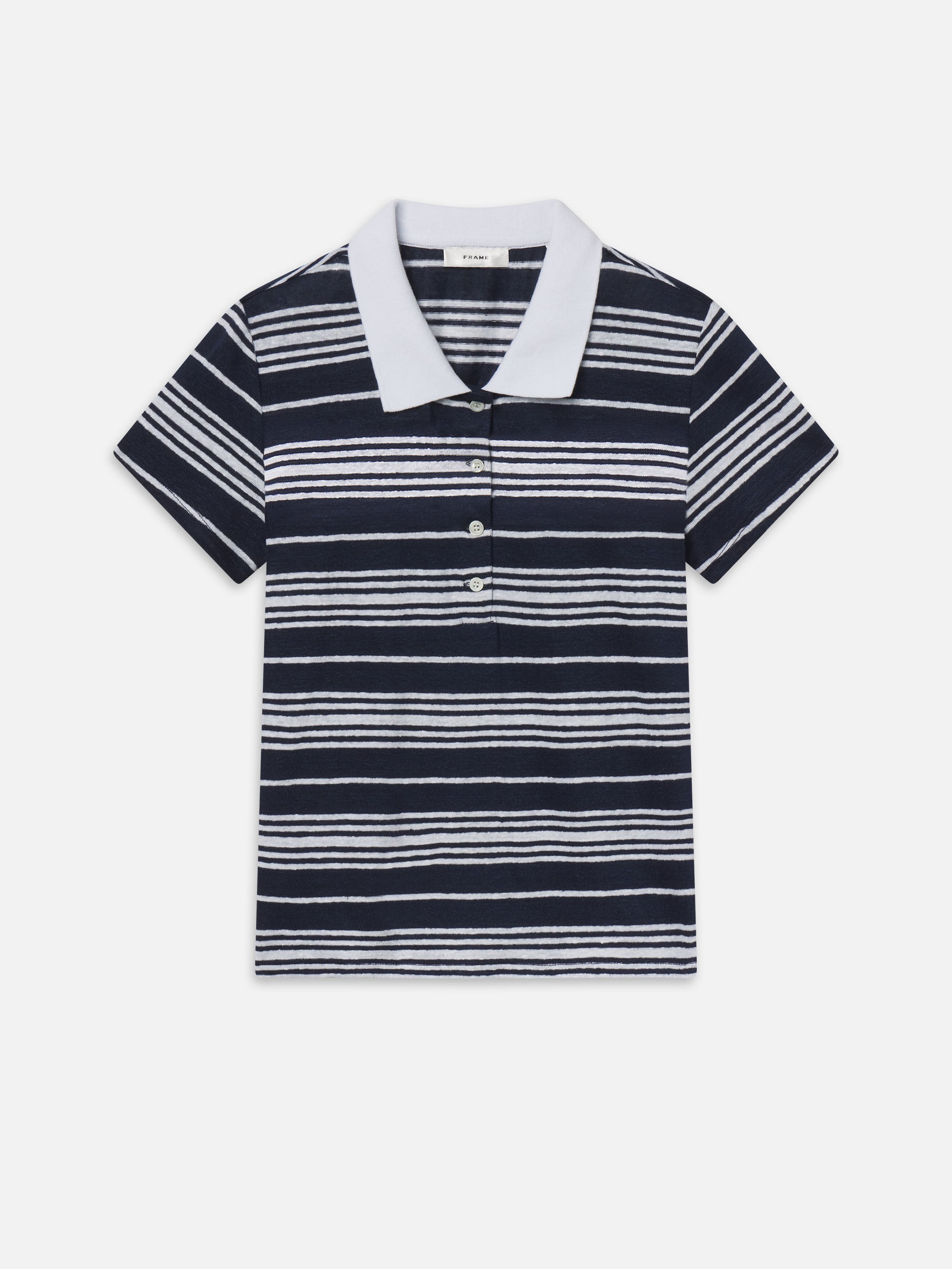 THE STRIPED S/S POLO NAVY MULTI