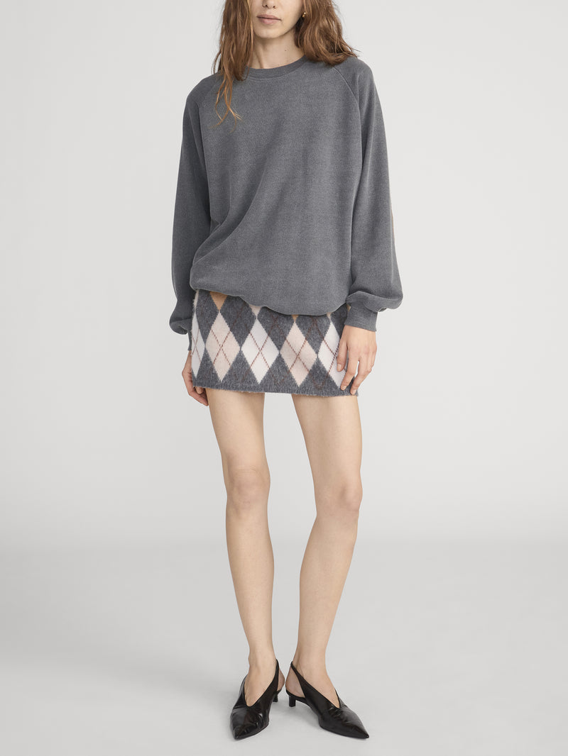 The Brushed Argyle Skirt -- Grey Multi