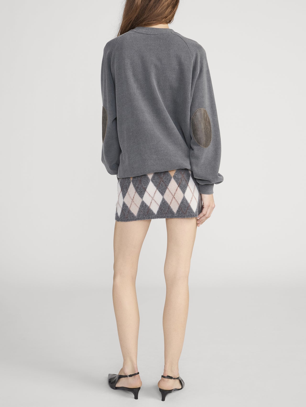 The Brushed Argyle Skirt -- Grey Multi