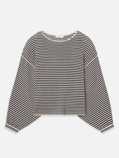 The Striped Slouchy Sweater -- Cream Multi