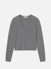 The Cashmere V Cardi -- Heather Grey