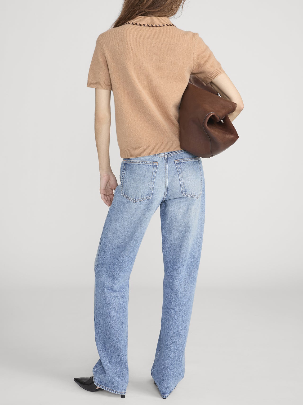 The Leather Stitch Polo -- Camel