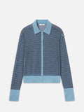 The Collared Cardi -- Powder Blue Multi