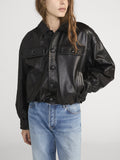 The Leather Bubble Jacket -- Black