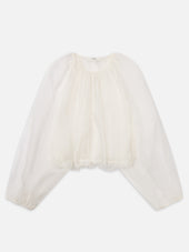 The Sheer Balloon Blouse -- Cream