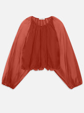 The Sheer Balloon Blouse -- Paprika