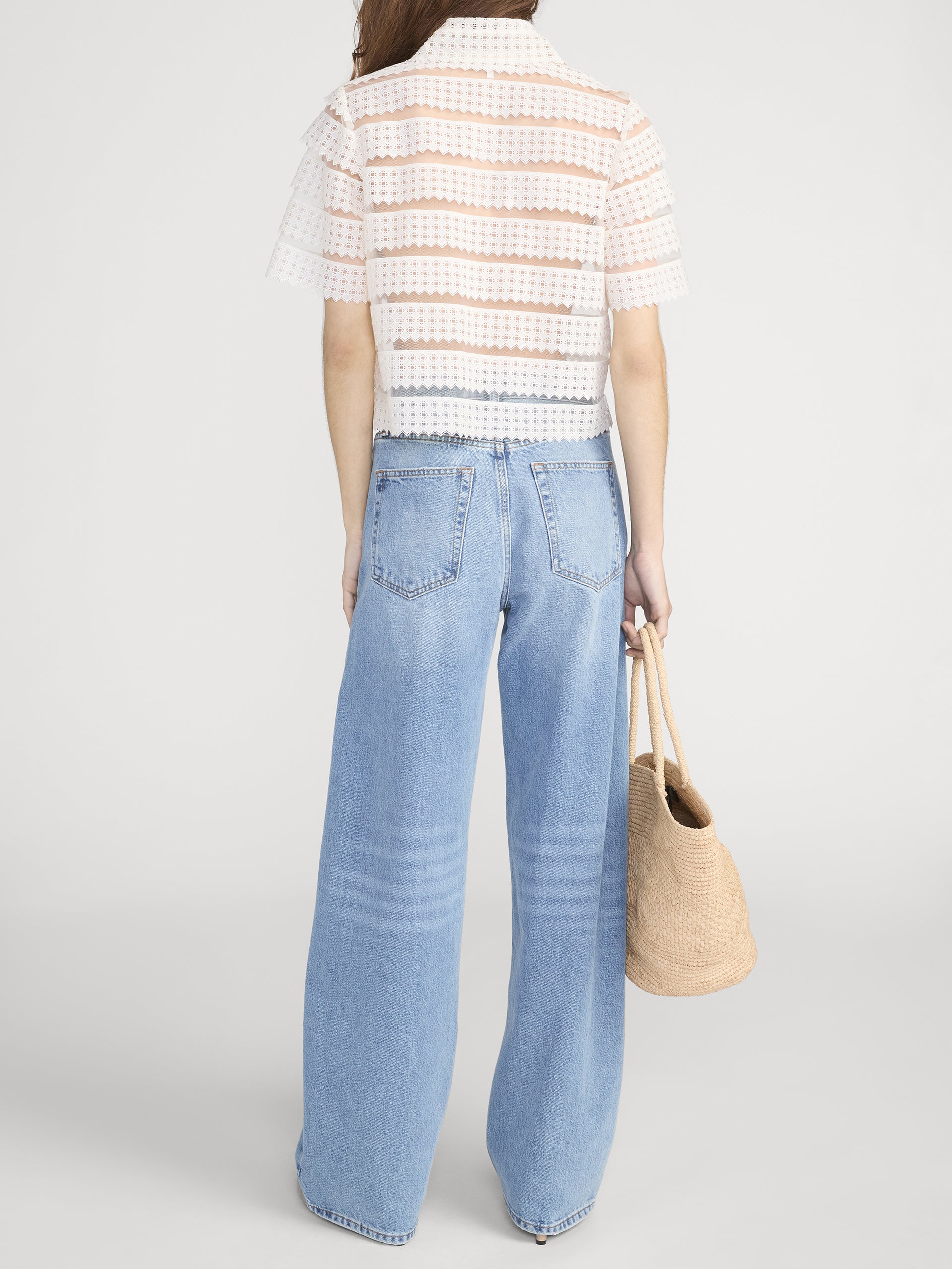 The Lattice Crochet Blouse -- Cream