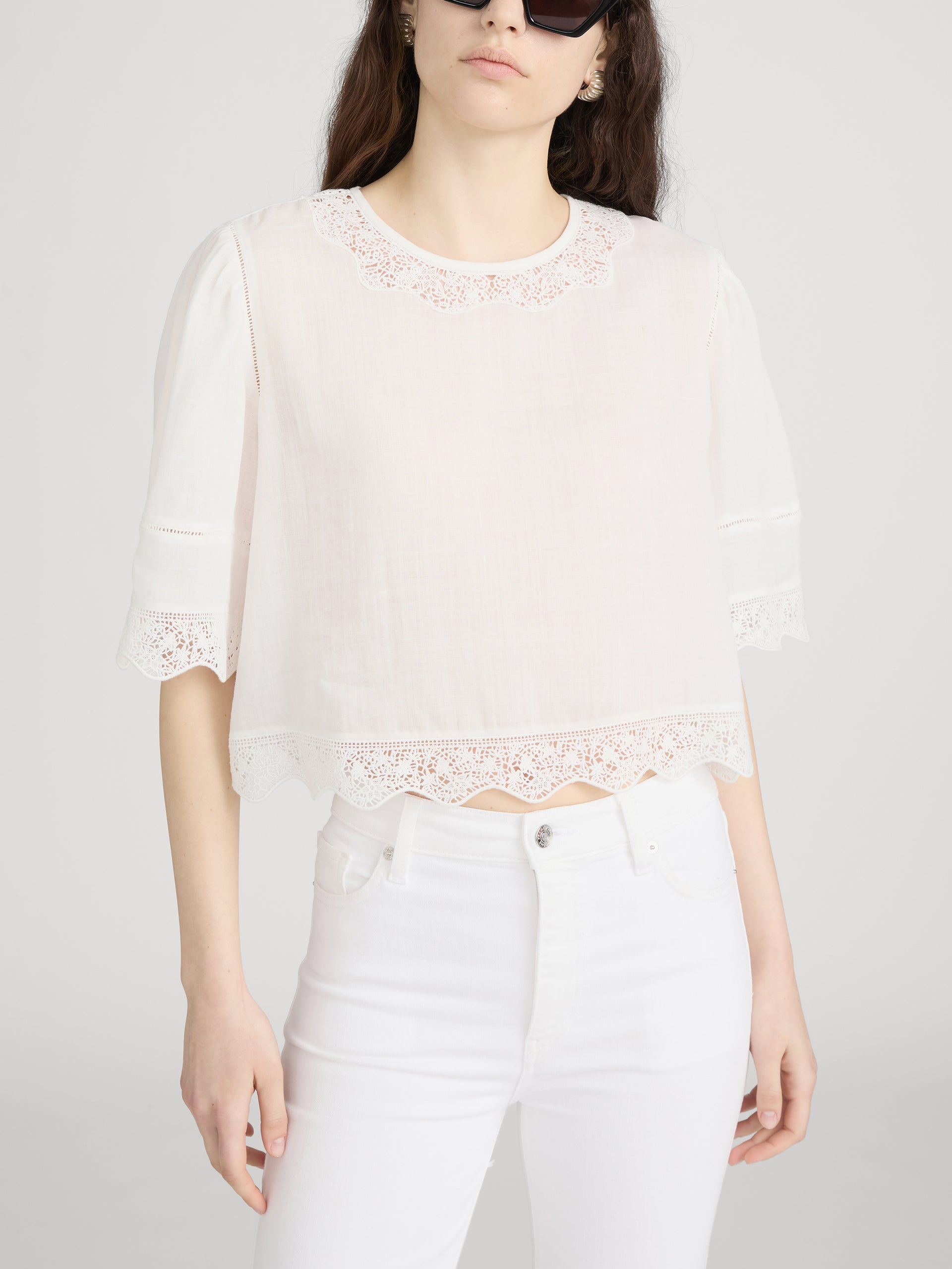 Top on model crop